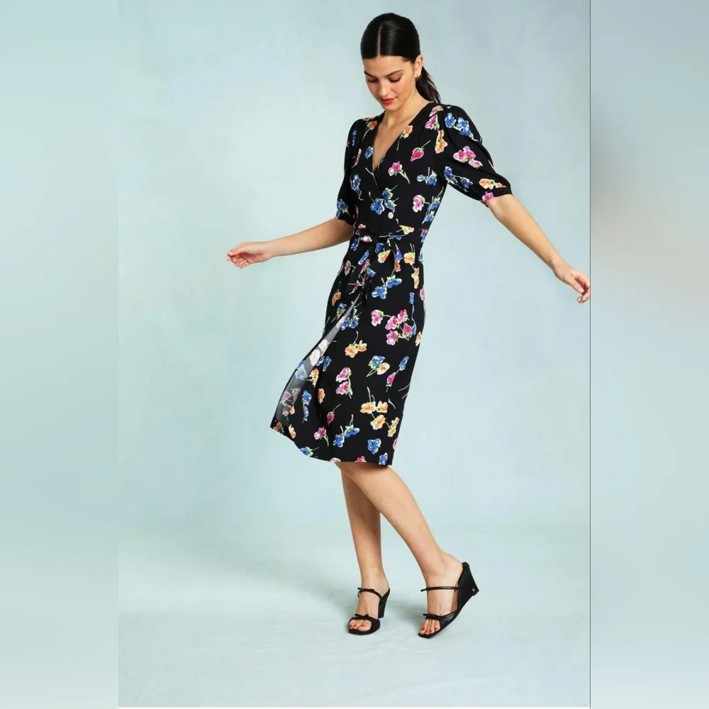 Rouje Caitlin Midi Wrap Dress FR 38 - Picture 6 of 16